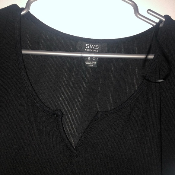 Knit Notch Collar T-Shirt - Picture 3 of 5
